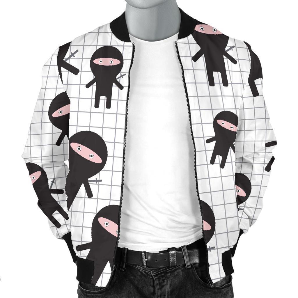 Ninja Pattern Print Men's Bomber Jacket-grizzshop