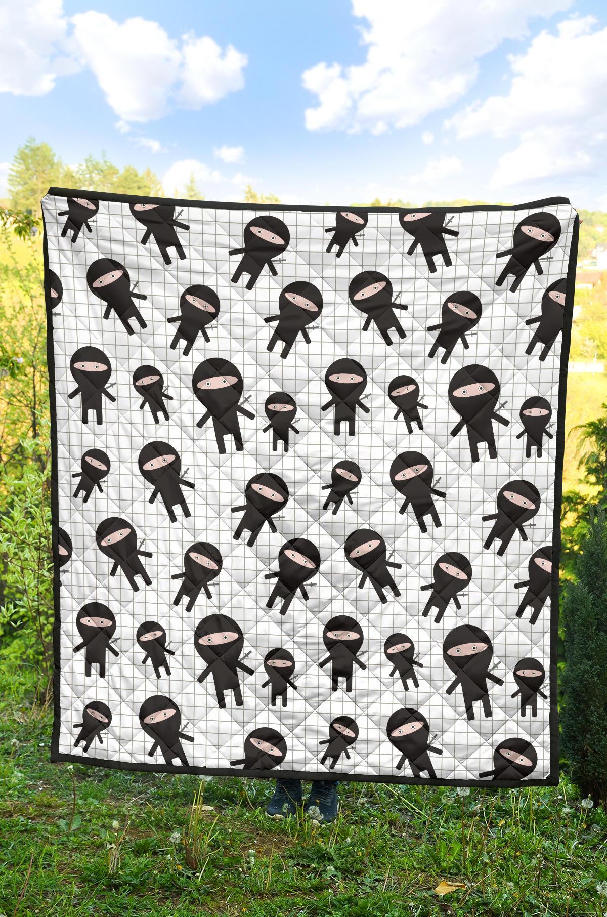 Ninja Pattern Print Quilt-grizzshop