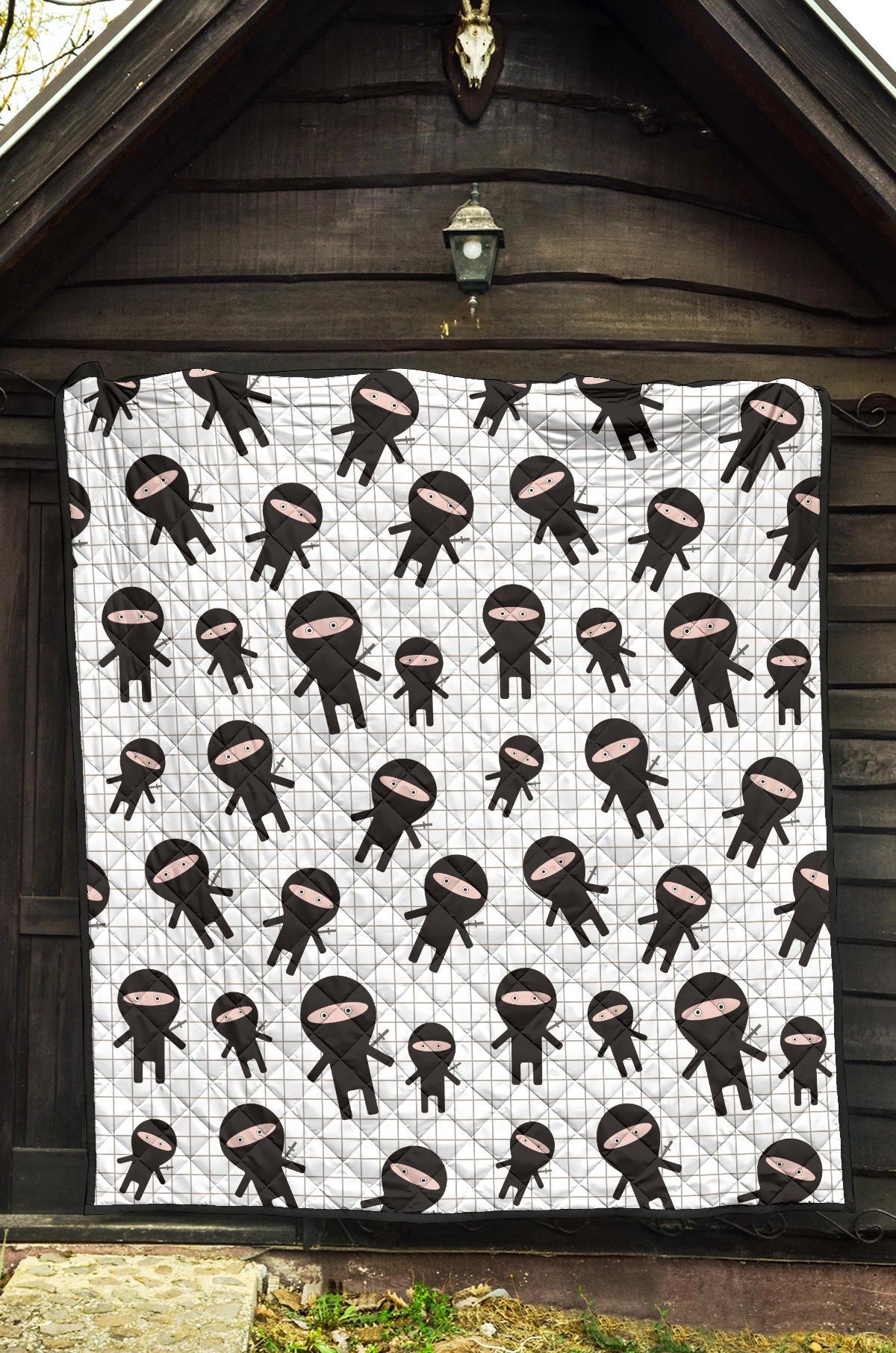 Ninja Pattern Print Quilt-grizzshop