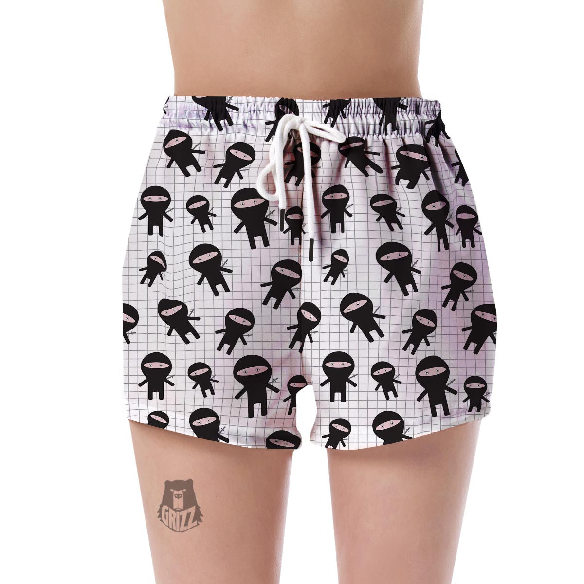 Ninja Pattern Print Women's Shorts-grizzshop