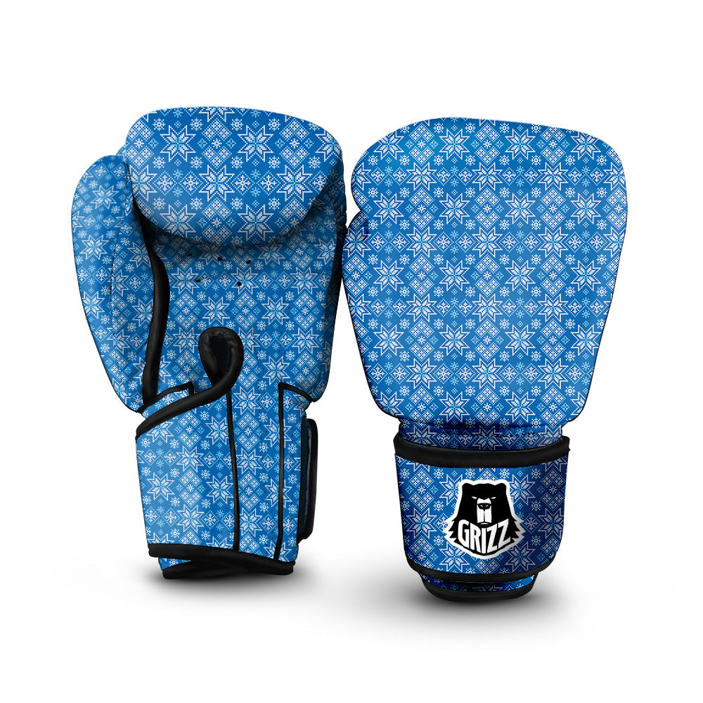 Nordic Knitted Christmas Print Pattern Boxing Gloves-grizzshop