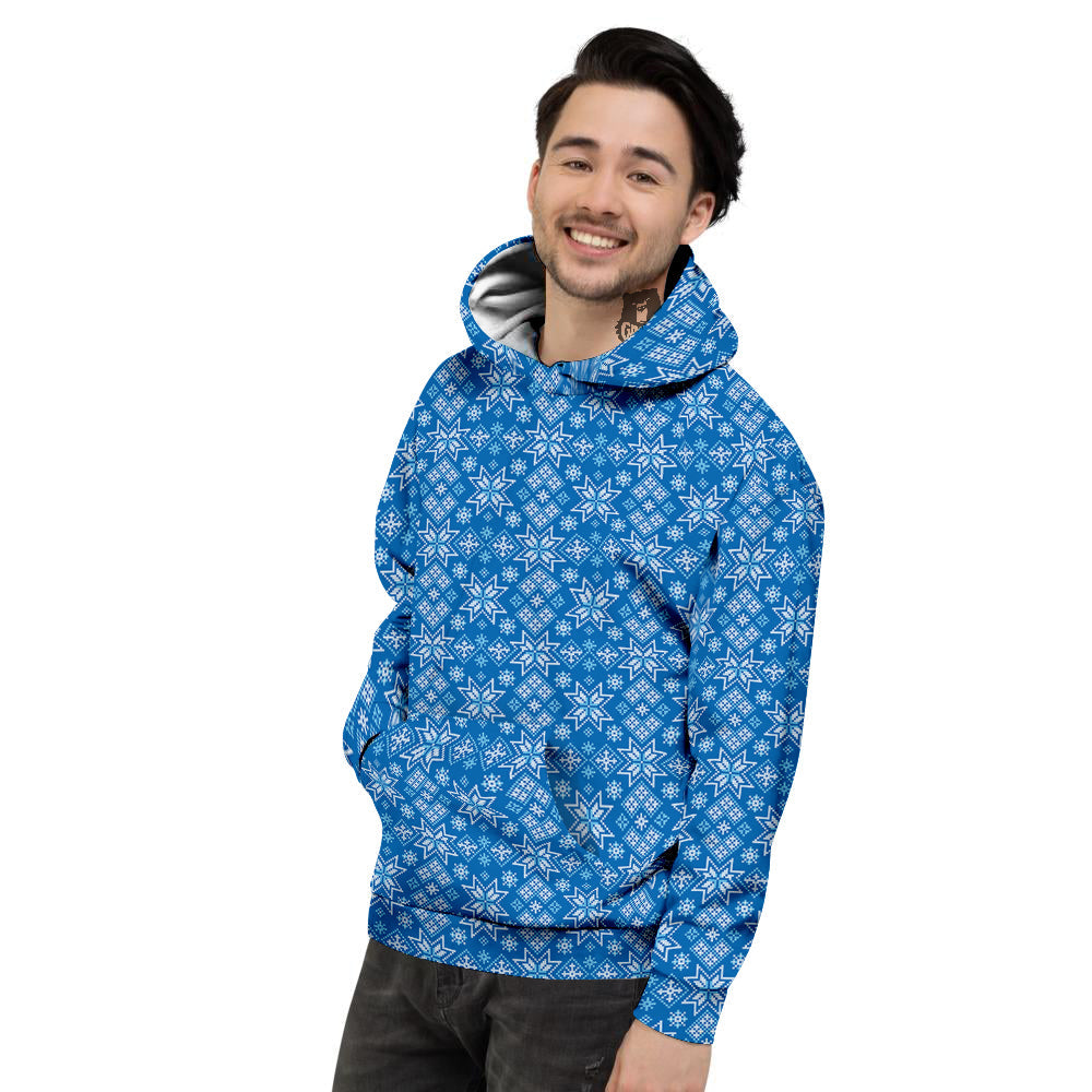 Nordic Knitted Christmas Print Pattern Men's Hoodie-grizzshop