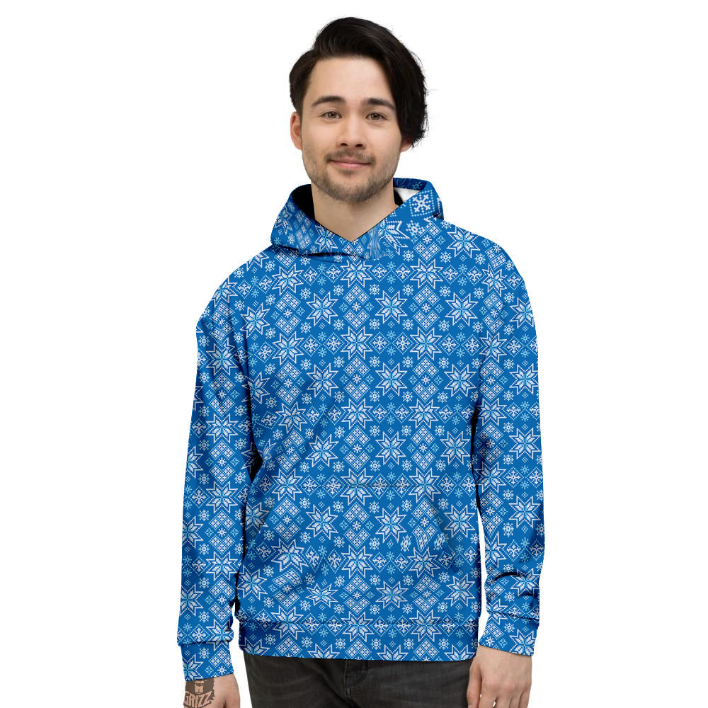 Nordic Knitted Christmas Print Pattern Men's Hoodie-grizzshop