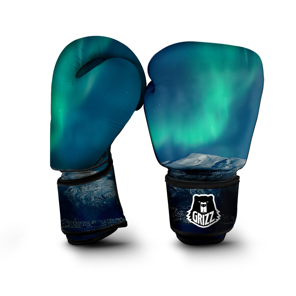Northern Lights Print Boxing Gloves-grizzshop