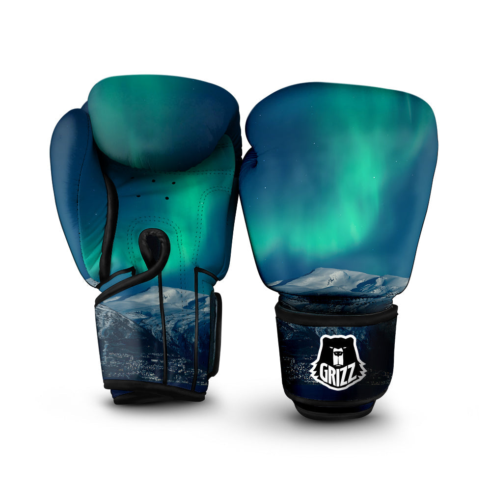 Northern Lights Print Boxing Gloves-grizzshop