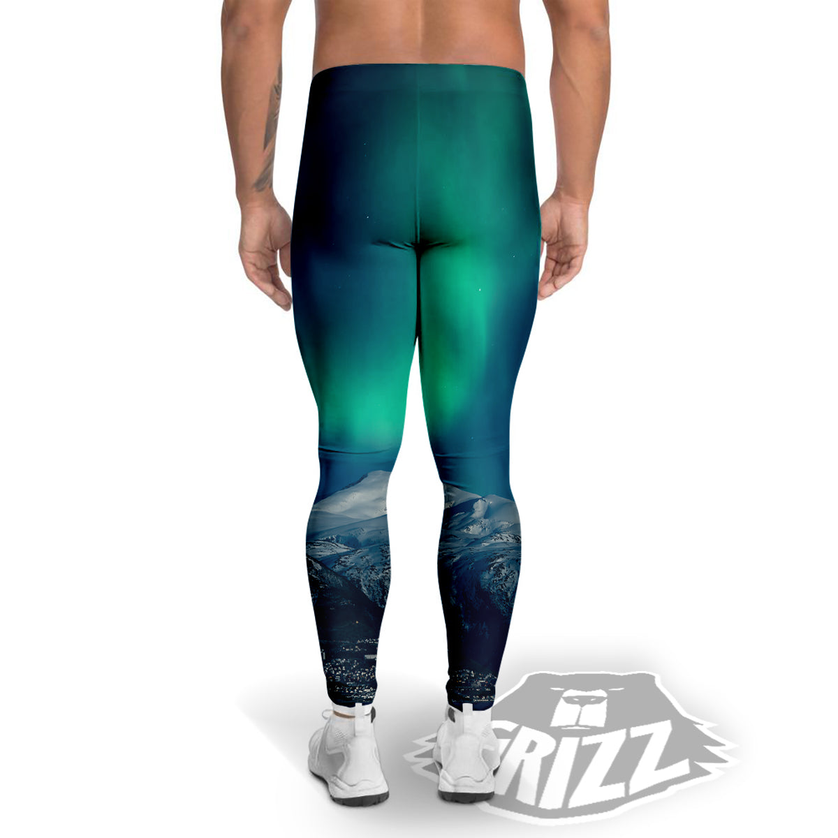 Northern Lights Print Men's Leggings-grizzshop