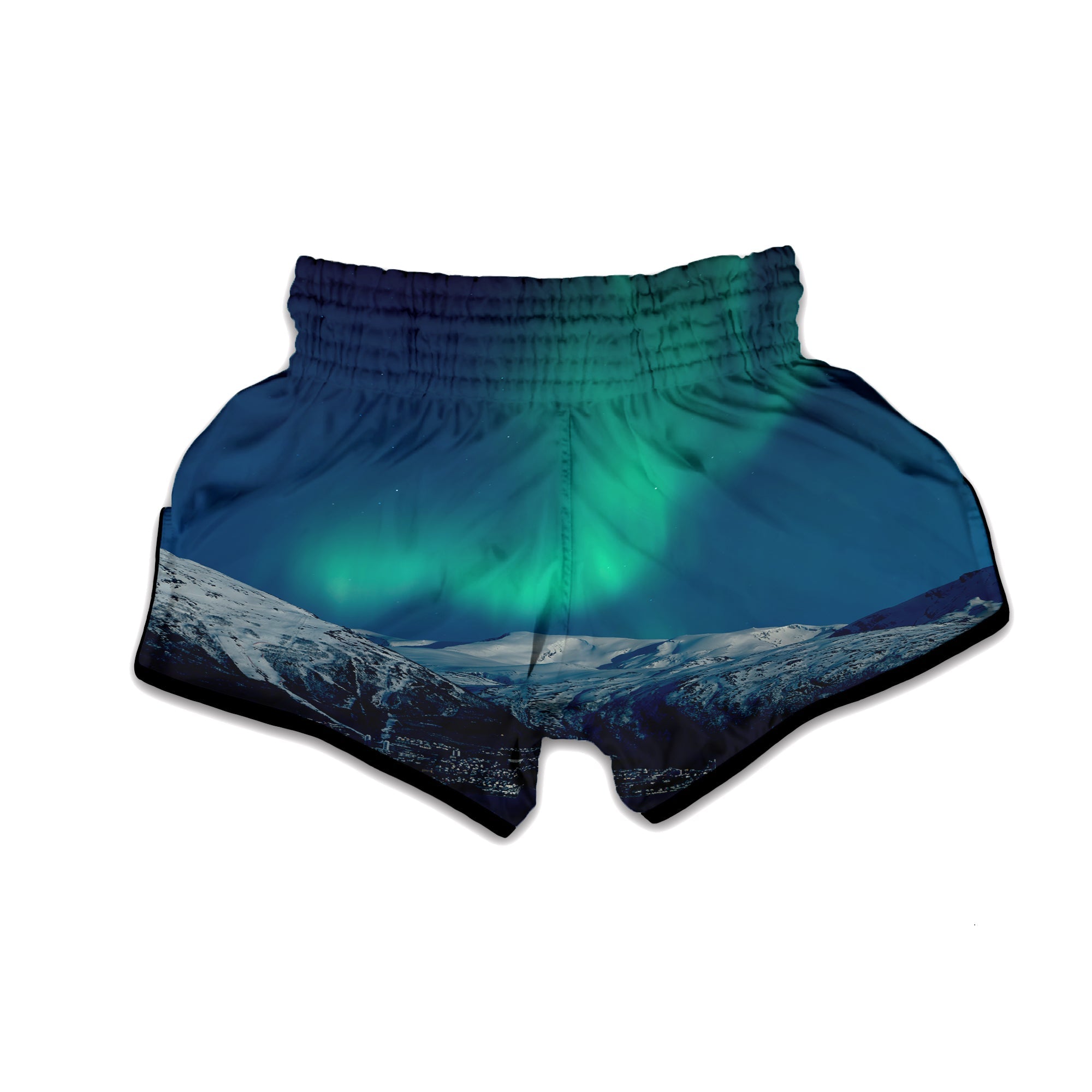Northern Lights Print Muay Thai Boxing Shorts-grizzshop
