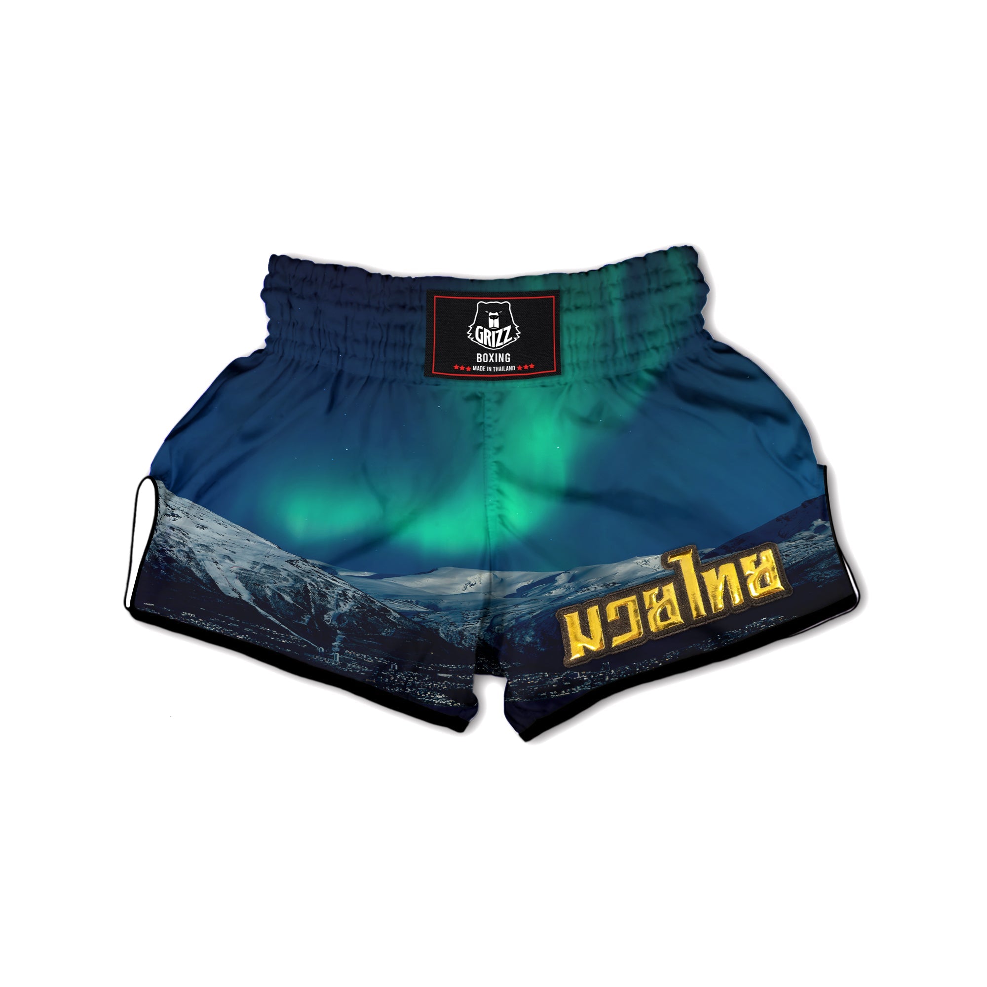 Northern Lights Print Muay Thai Boxing Shorts-grizzshop