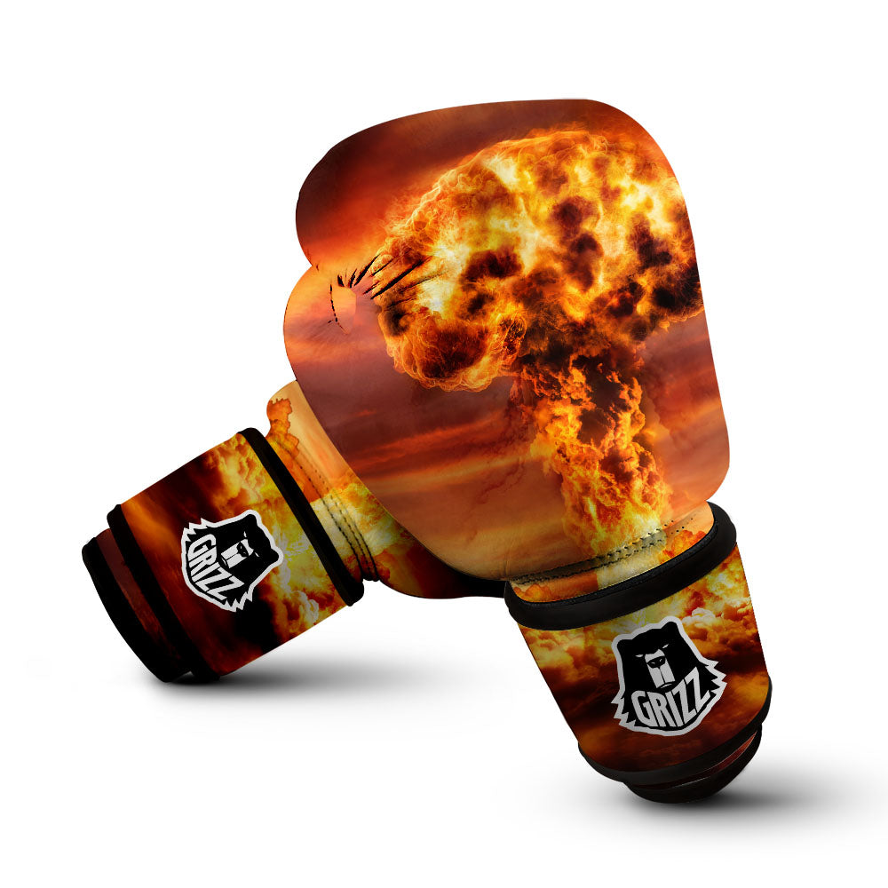 Nuclear Bomb Explosion Print Boxing Gloves-grizzshop