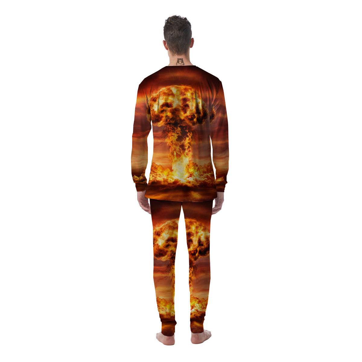 Nuclear Bomb Explosion Print Men's Pajamas-grizzshop