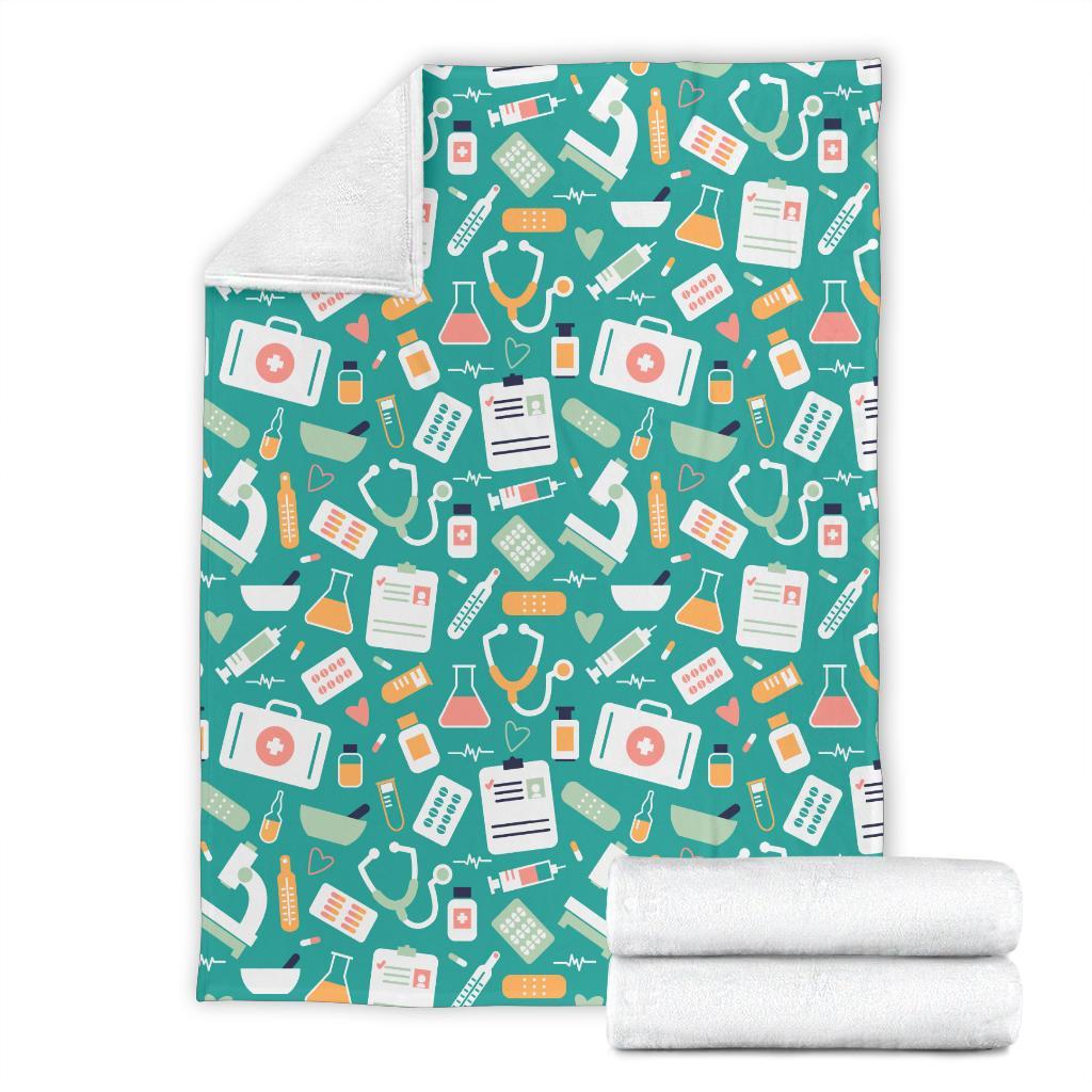 Nurse Pattern Print Blanket-grizzshop