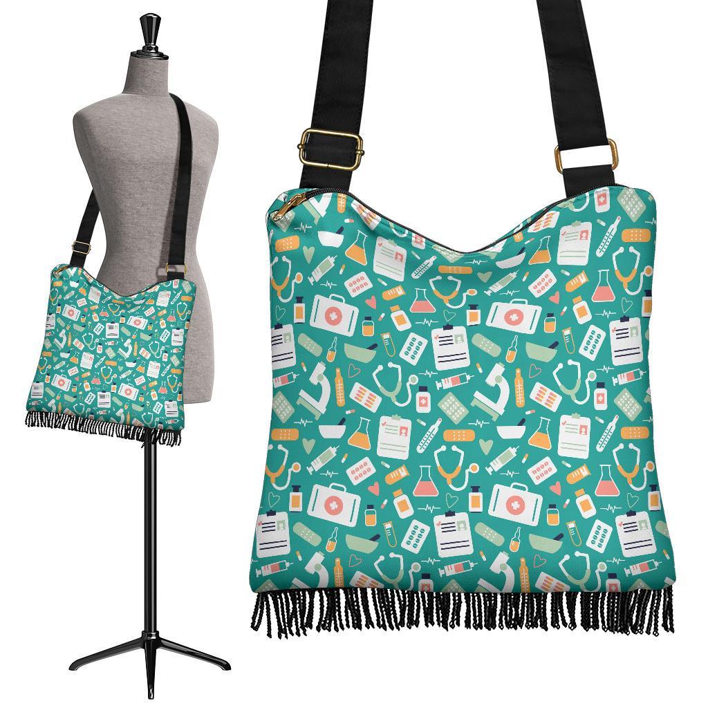 Nurse Pattern Print Crossbody bags-grizzshop