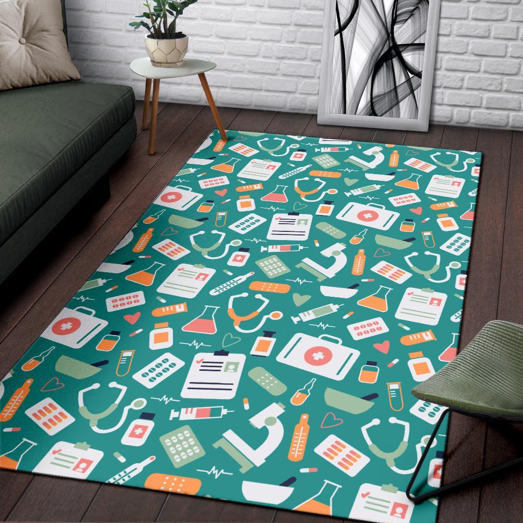 Nurse Pattern Print Floor Mat-grizzshop