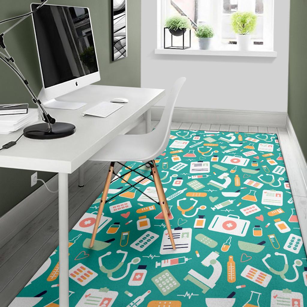 Nurse Pattern Print Floor Mat-grizzshop