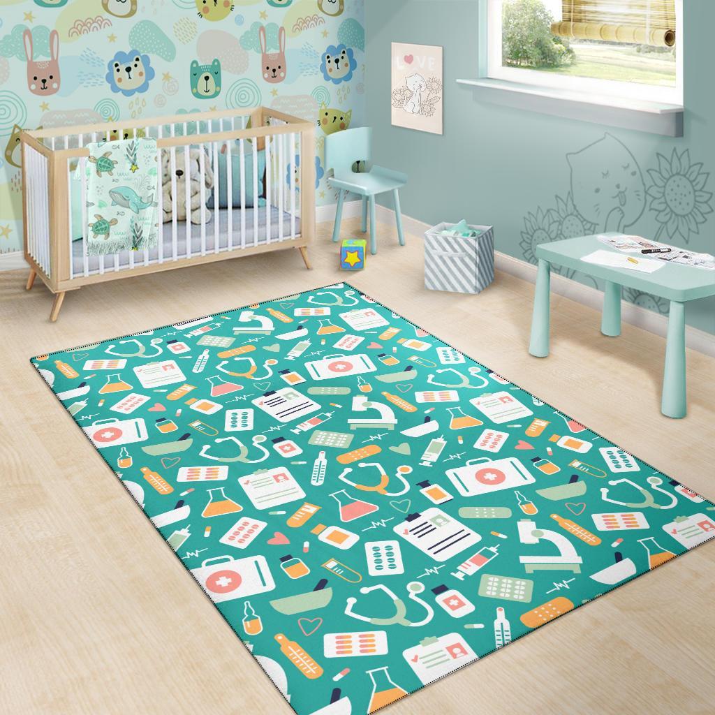 Nurse Pattern Print Floor Mat-grizzshop