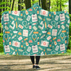 Nurse Pattern Print Hooded Blanket-grizzshop