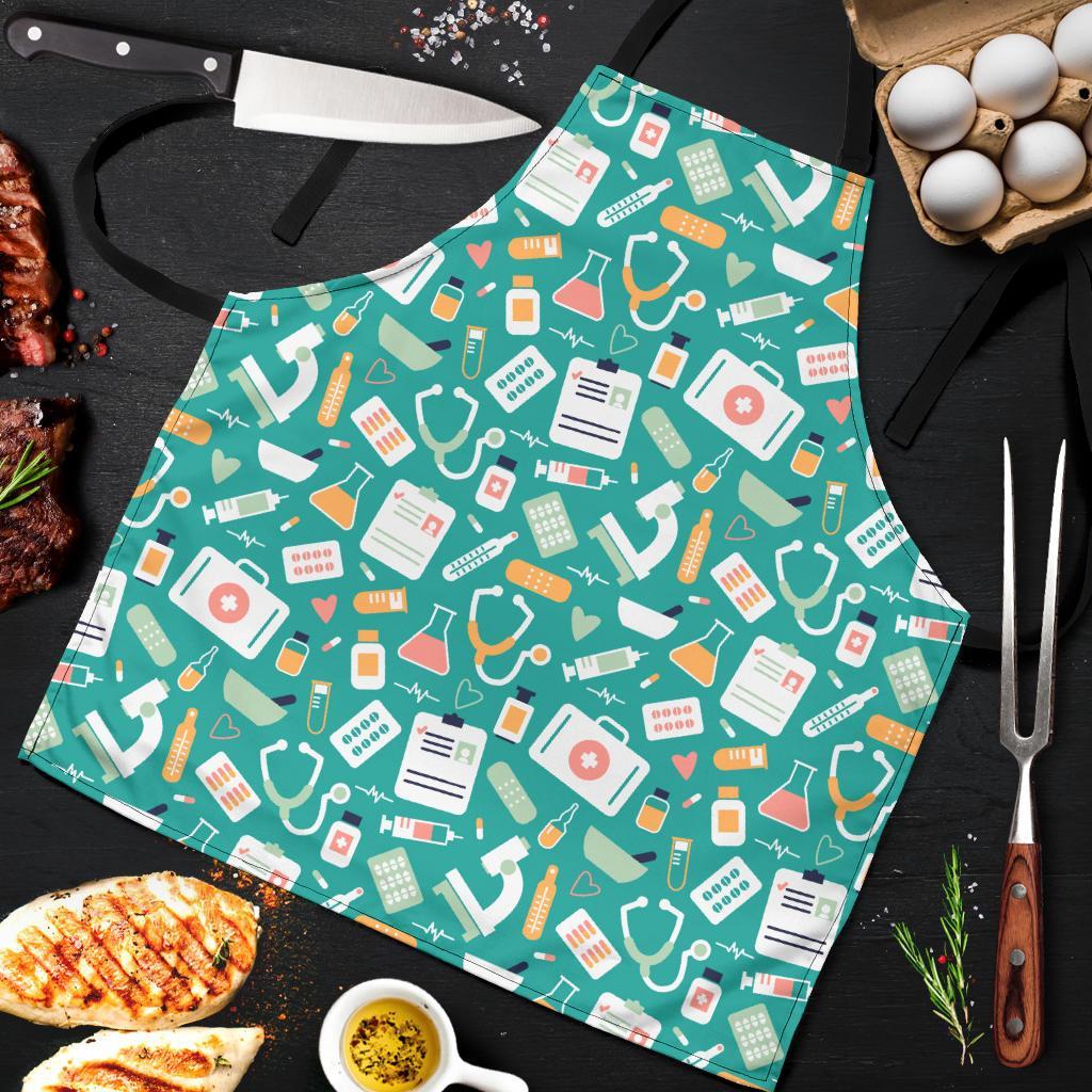 Nurse Pattern Print Men's Apron-grizzshop