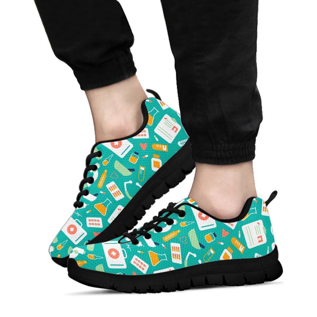 Nurse Pattern Print Sneaker Shoes For Men Women-grizzshop