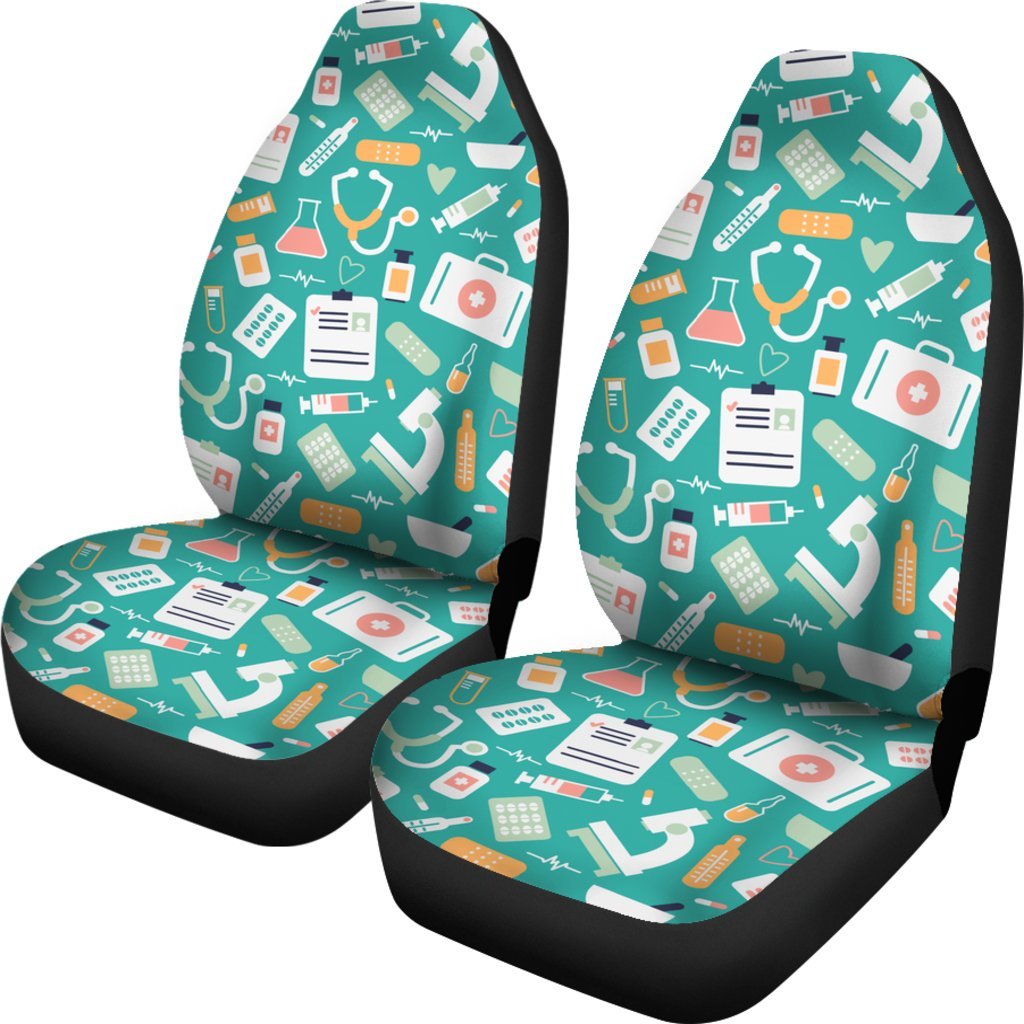 Nurse Pattern Print Universal Fit Car Seat Covers-grizzshop