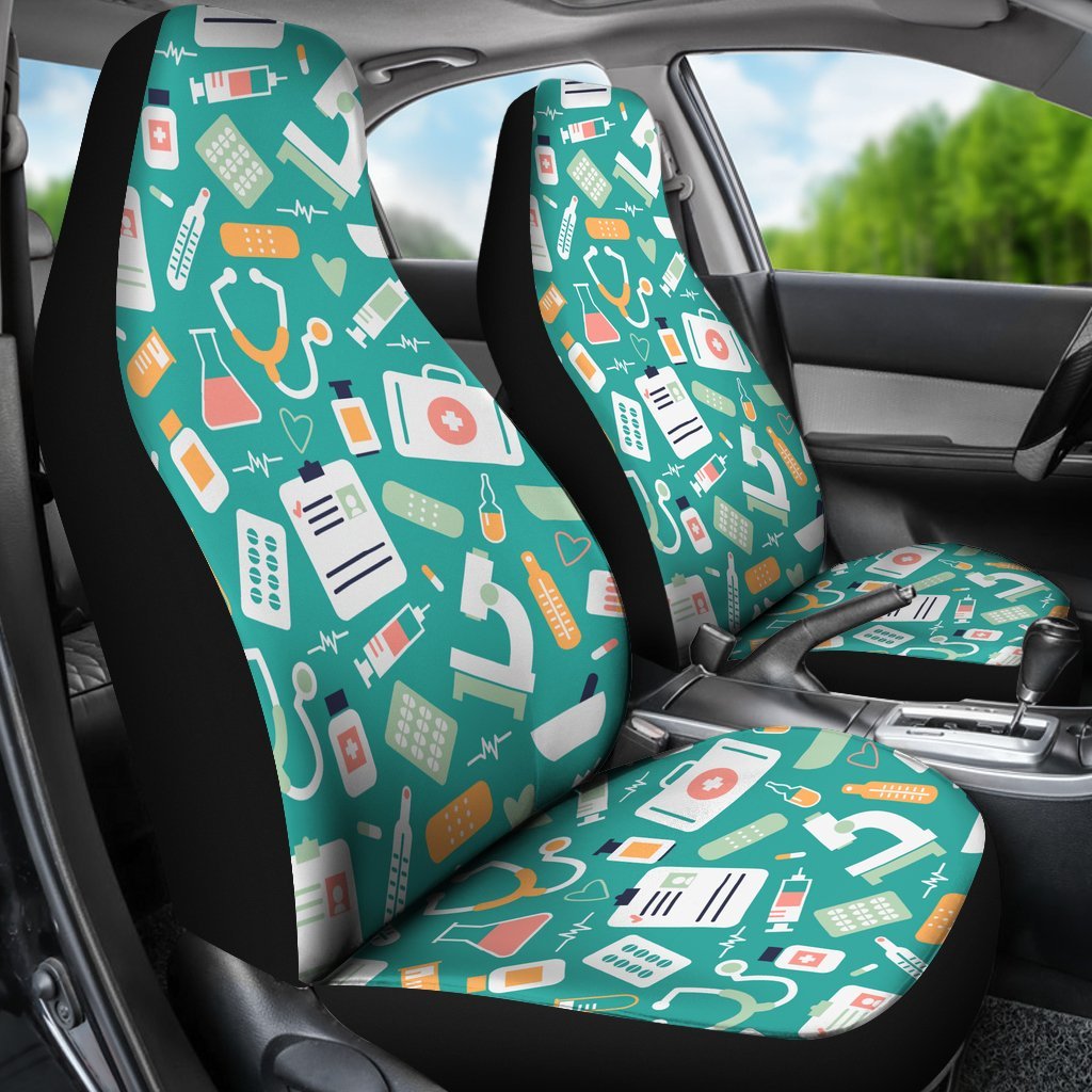 Nurse Pattern Print Universal Fit Car Seat Covers-grizzshop