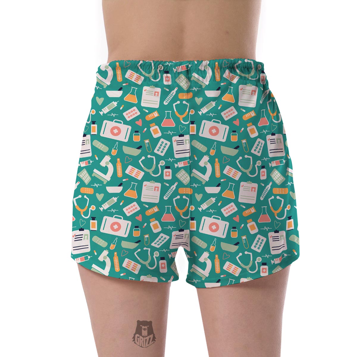 Nurse Pattern Print Women's Shorts-grizzshop