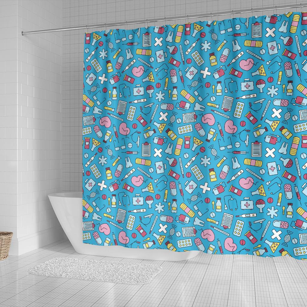 Nurse Print Pattern Bathroom Shower Curtain-grizzshop