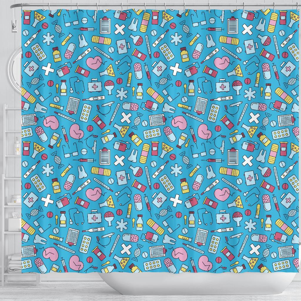 Nurse Print Pattern Bathroom Shower Curtain-grizzshop