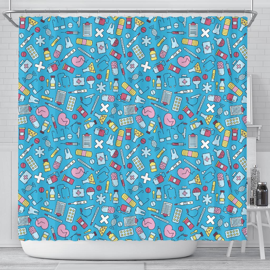 Nurse Print Pattern Bathroom Shower Curtain-grizzshop