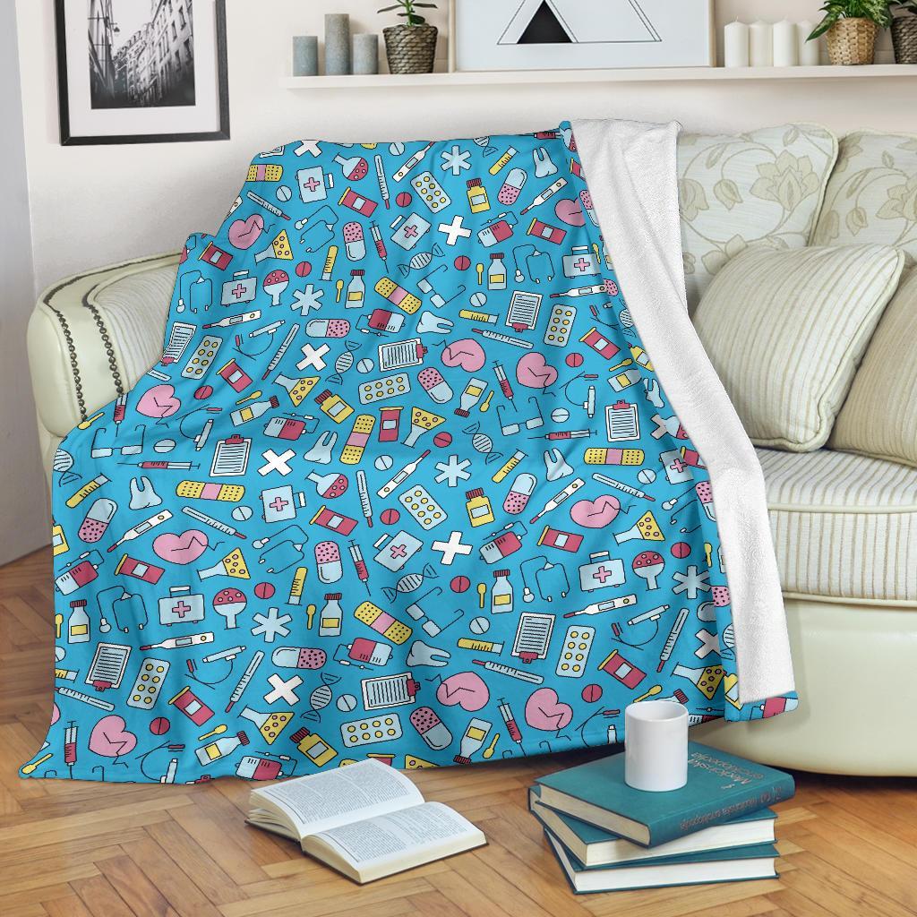 Nurse Print Pattern Blanket-grizzshop