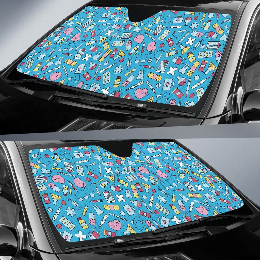 Nurse Print Pattern Car Sun Shade-grizzshop