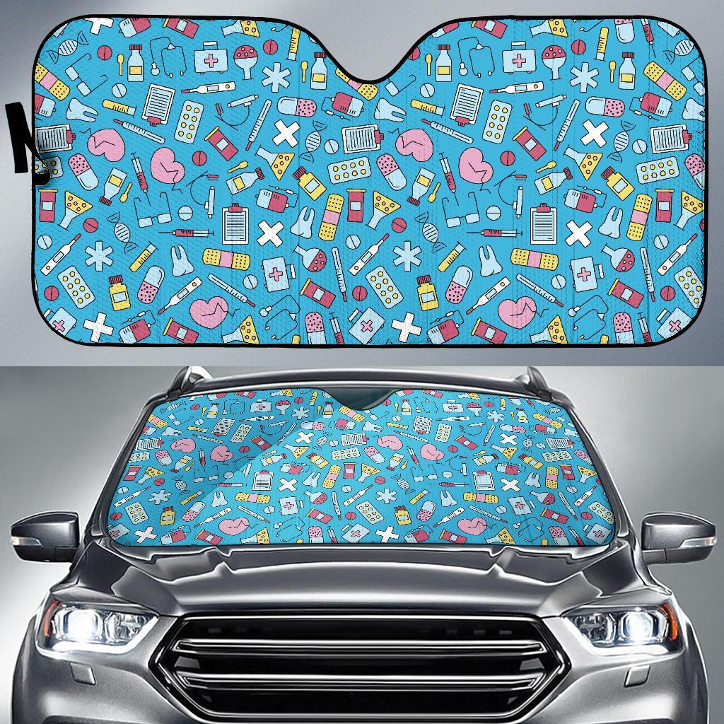 Nurse Print Pattern Car Sun Shade-grizzshop