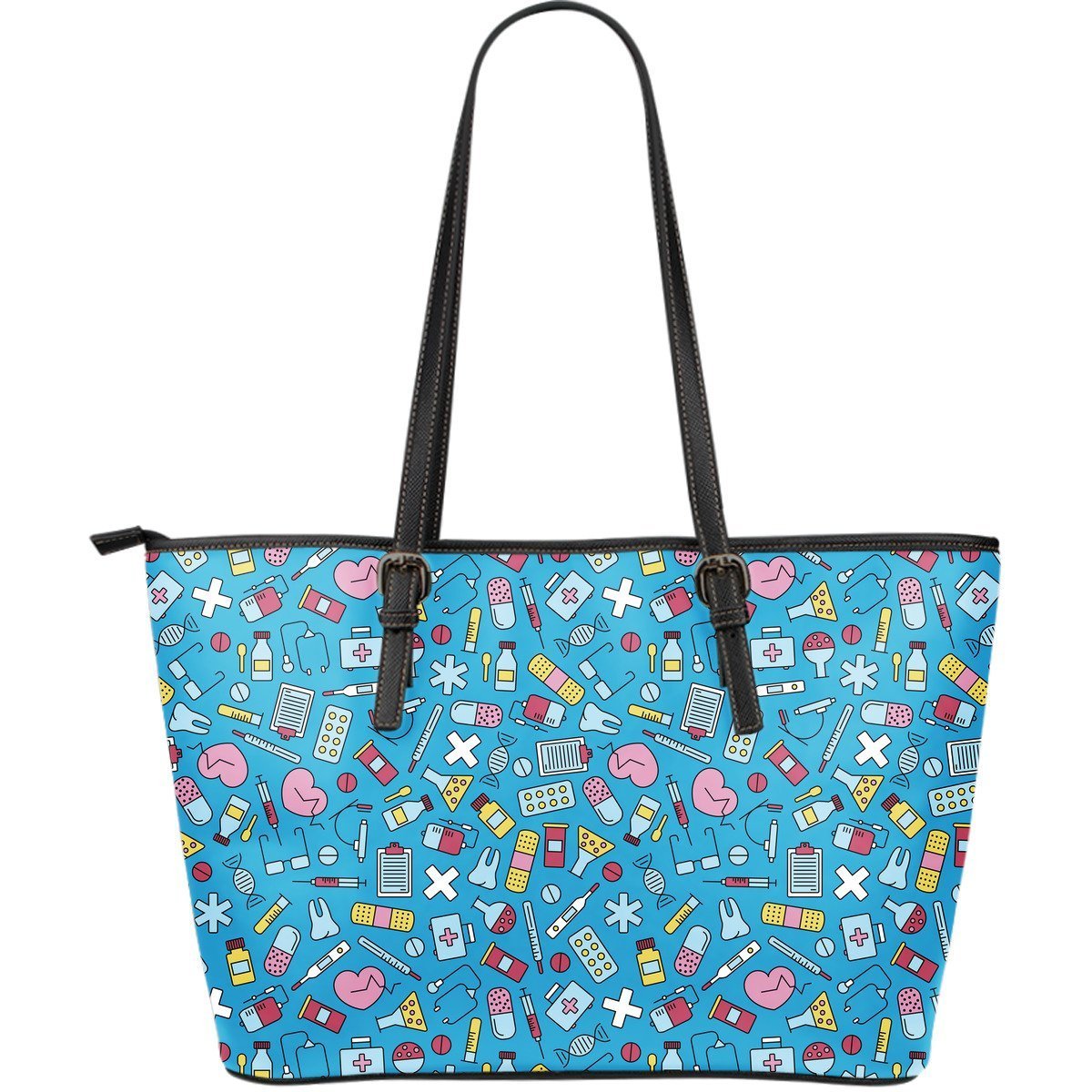 Nurse Print Pattern Leather Tote Bag-grizzshop