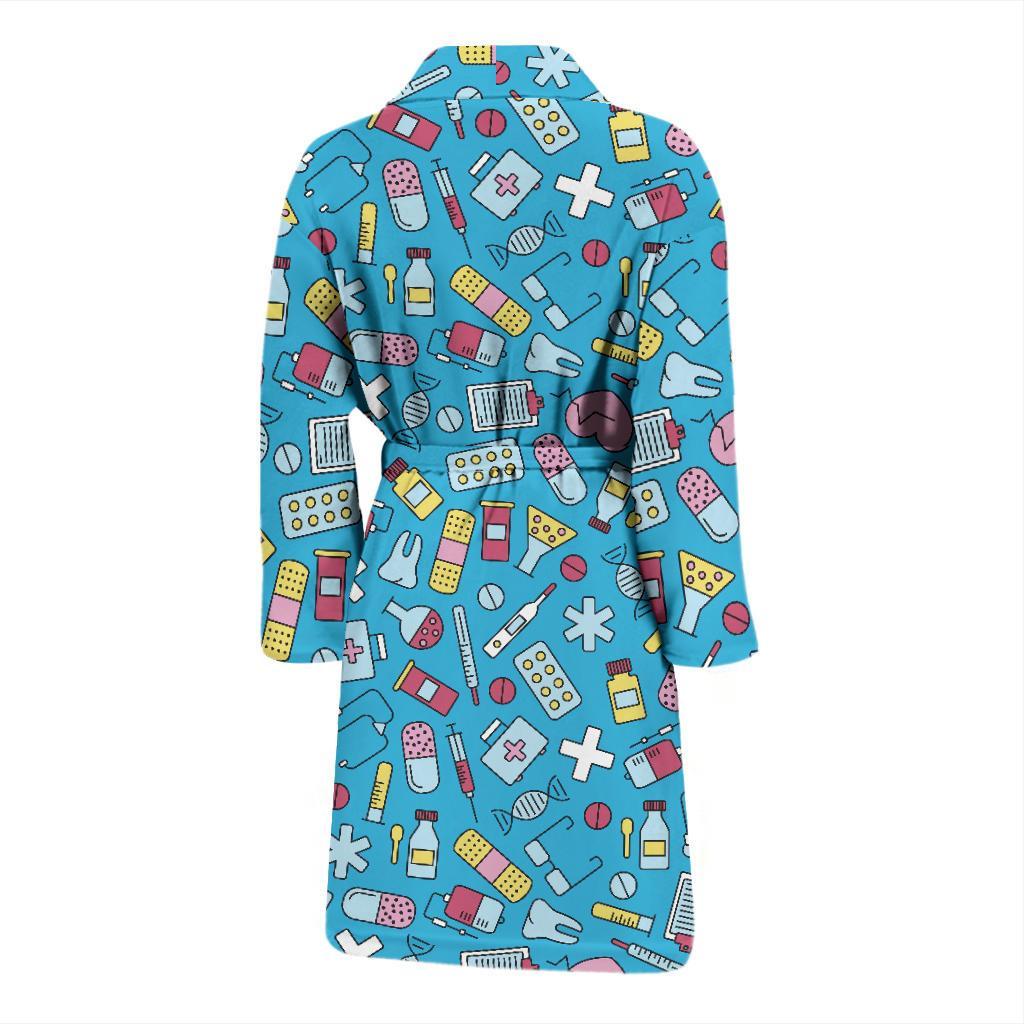 Nurse Print Pattern Men Long Robe-grizzshop