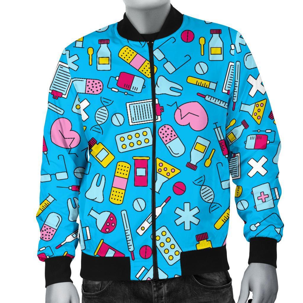 Nurse Print Pattern Men's Bomber Jacket-grizzshop