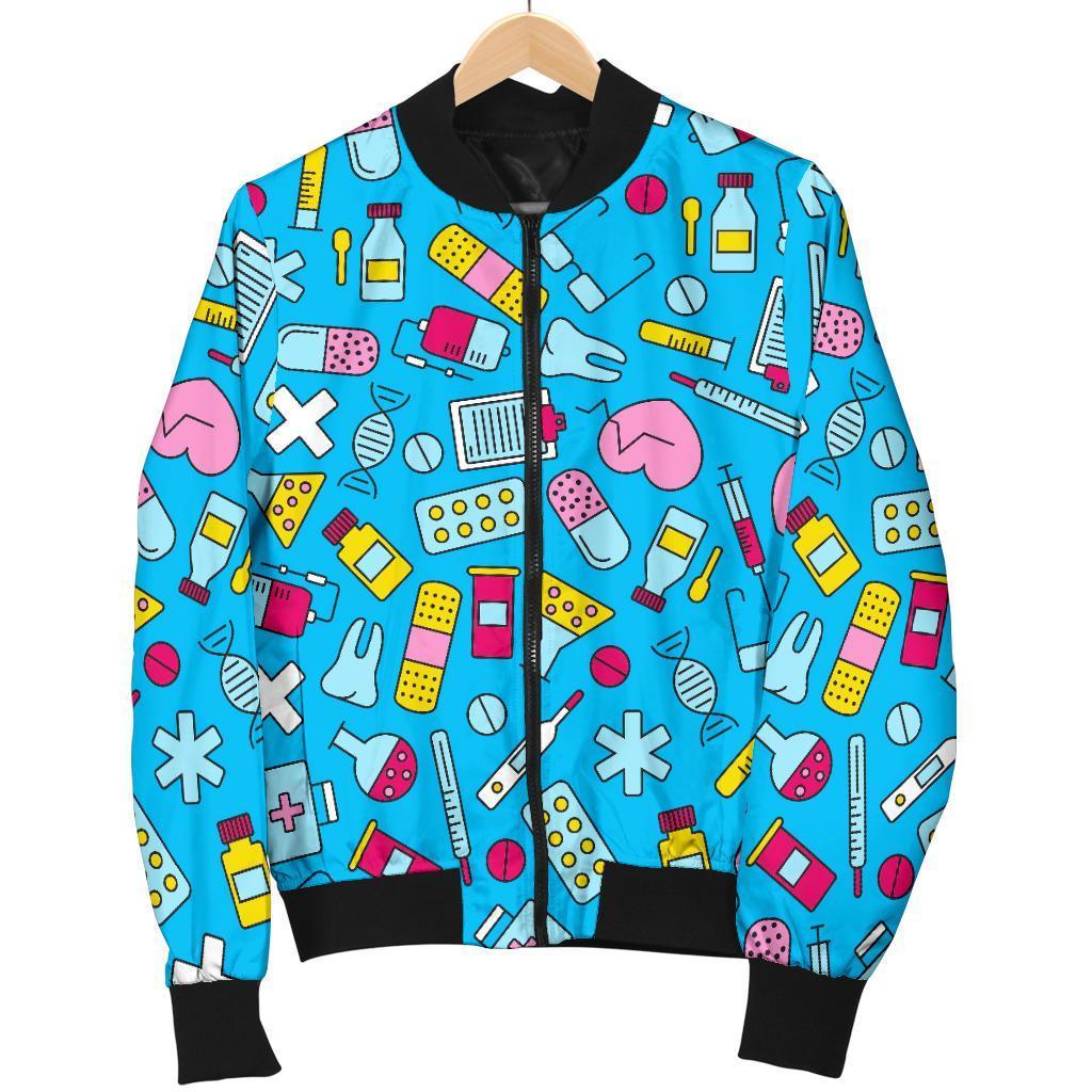 Nurse Print Pattern Men's Bomber Jacket-grizzshop