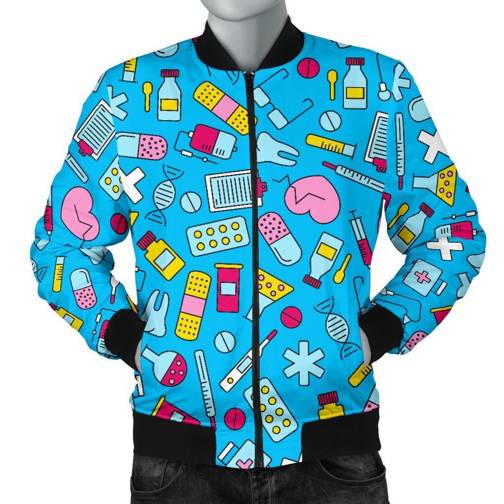 Nurse Print Pattern Men's Bomber Jacket-grizzshop