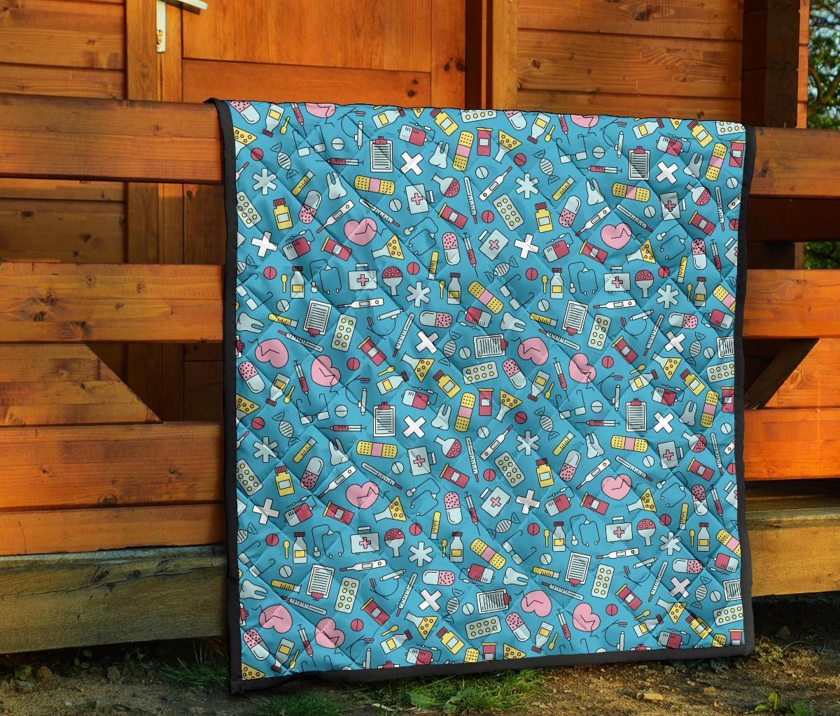 Nurse Print Pattern Quilt-grizzshop