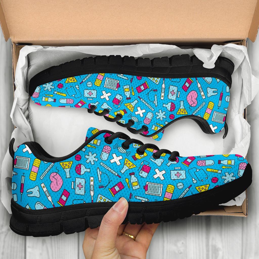 Nurse Print Pattern Sneaker Shoes For Men Women-grizzshop