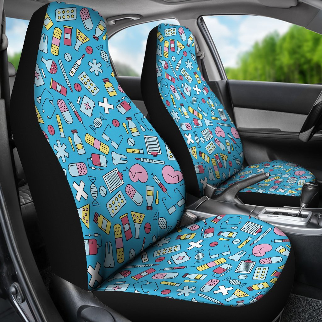 Nurse Print Pattern Universal Fit Car Seat Covers-grizzshop