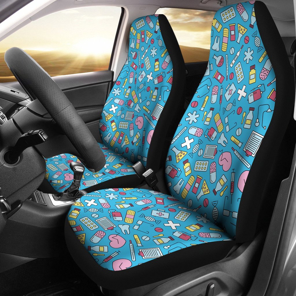 Nurse Print Pattern Universal Fit Car Seat Covers-grizzshop