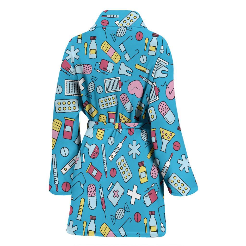 Nurse Print Pattern Women Long Robe-grizzshop