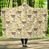 Nurse Teddy Bear Pattern Print Hooded Blanket-grizzshop