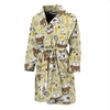 Nurse Teddy Bear Pattern Print Men Long Robe-grizzshop