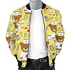 Nurse Teddy Bear Pattern Print Men's Bomber Jacket-grizzshop