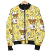 Nurse Teddy Bear Pattern Print Men's Bomber Jacket-grizzshop