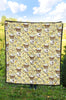 Nurse Teddy Bear Pattern Print Quilt-grizzshop