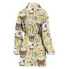 Nurse Teddy Bear Pattern Print Women Long Robe-grizzshop