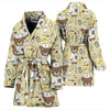 Nurse Teddy Bear Pattern Print Women Long Robe-grizzshop