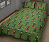 Nutcracker Green Pattern Print Bed Set Quilt-grizzshop