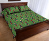 Nutcracker Green Pattern Print Bed Set Quilt-grizzshop